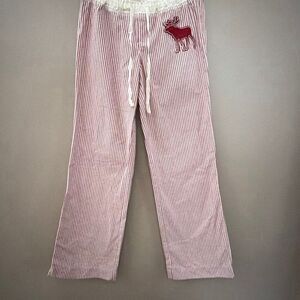 Abercrombie & Fitch Y2K Stripped Pajamas with moose Appliqué Kids Large